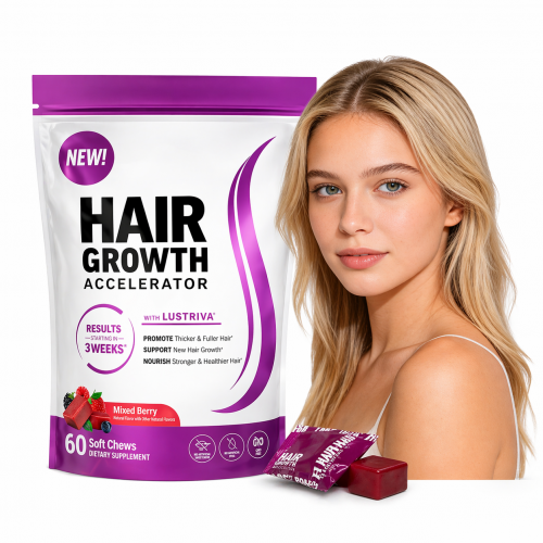 Hair Growth Accelerator – Gomitas para un Cabello Más Fuerte y con Volumen (60 und)